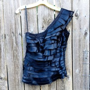 Glam one-shoulder satin top